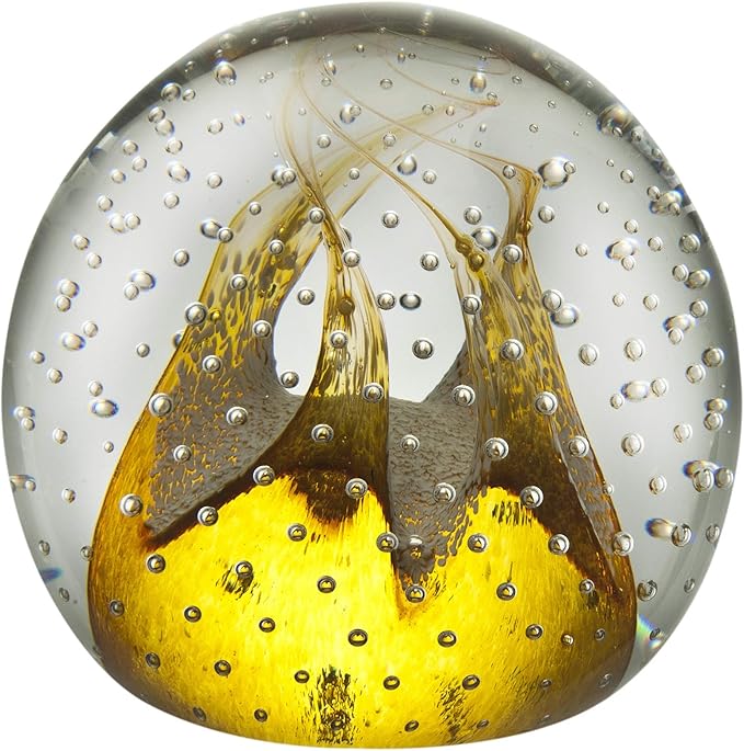 caithness 玻璃件水晶 cauldron 黄金庆祝纸质,多色